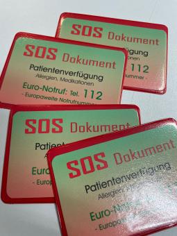 Schutzhülle für Kontaktkarte oder Patientenverfügung Klarsicht/Rot