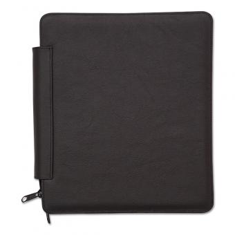 Tablet- Dienstmappe in Leder schwarz Goldprägung